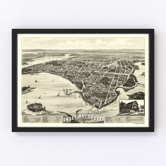Vintage Map of Onset Bay Grove, Massachusetts 1885