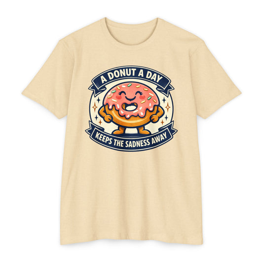 Donut A Day T-Shirt — "A Donut a Day Keeps the Sadness Away" Cute Comfort Tee