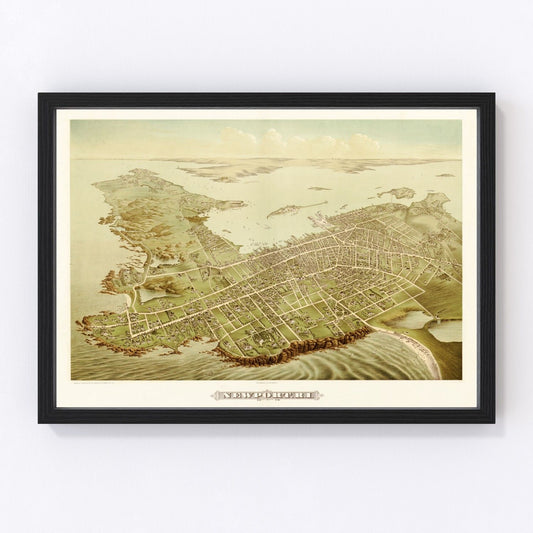 Vintage Map of Newport, Rhode Island 1878