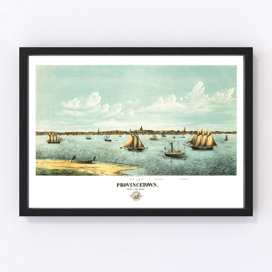 Vintage Map of Provincetown, Massachusetts 1877