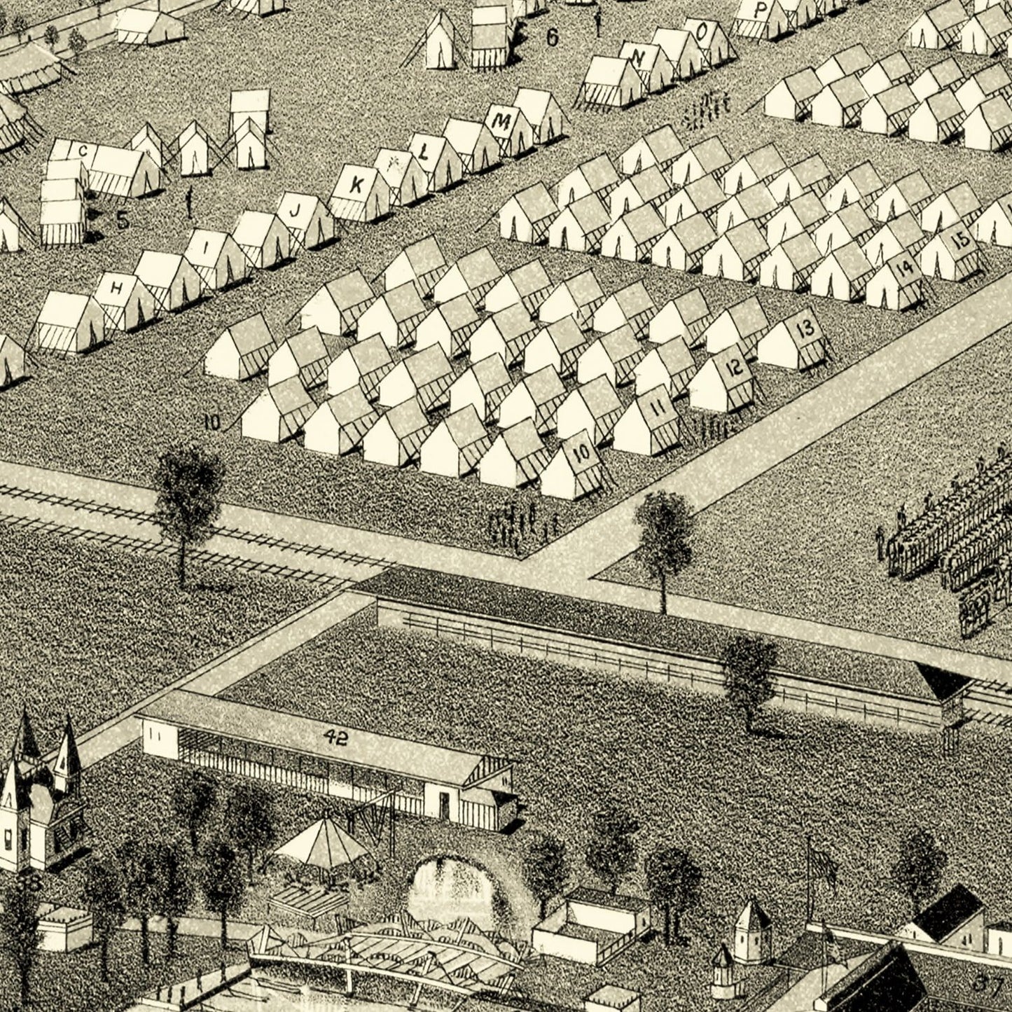 Vintage Map of Camp Wetmore, Rhode Island 1885