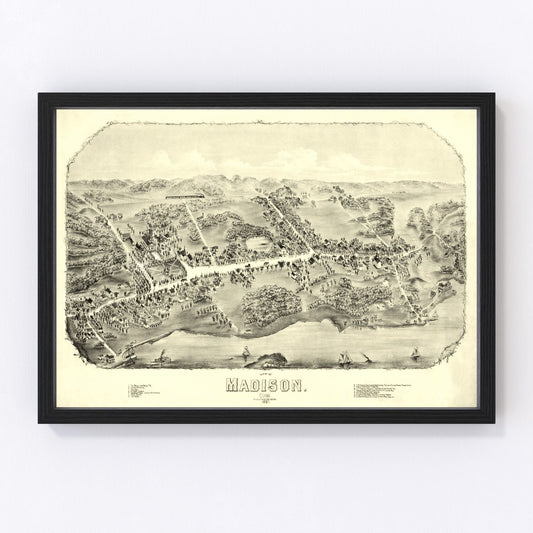 Vintage Map of Madison, Connecticut 1881