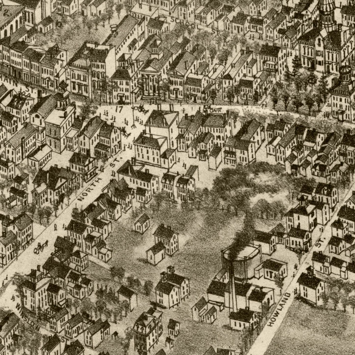 Vintage Map of Plymouth, Massachusetts 1882