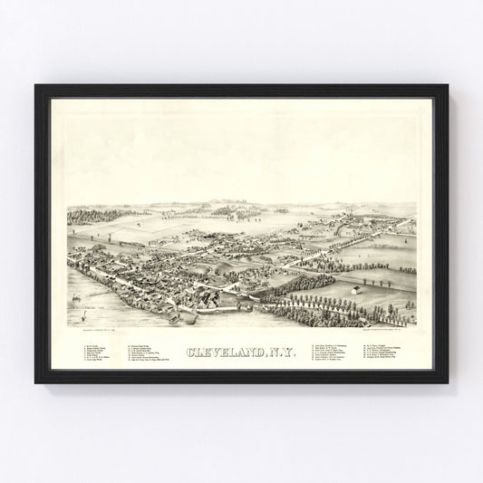 Vintage Map of Cleveland, New York 1890