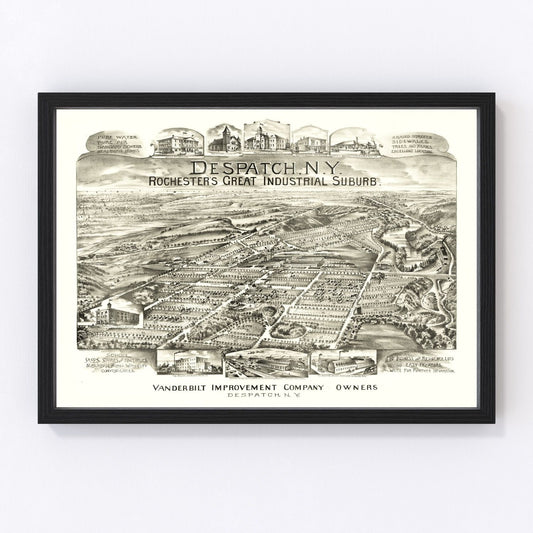 Vintage Map of Despatch, New York 1890