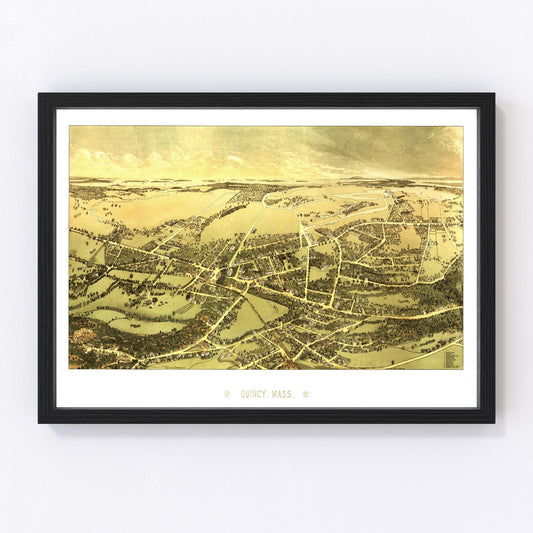 Vintage Map of Quincy, Massachusetts 1878