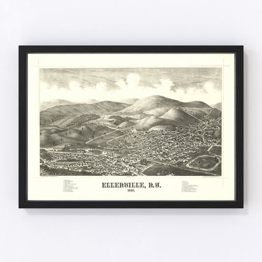 Vintage Map of Ellenville, New York 1887