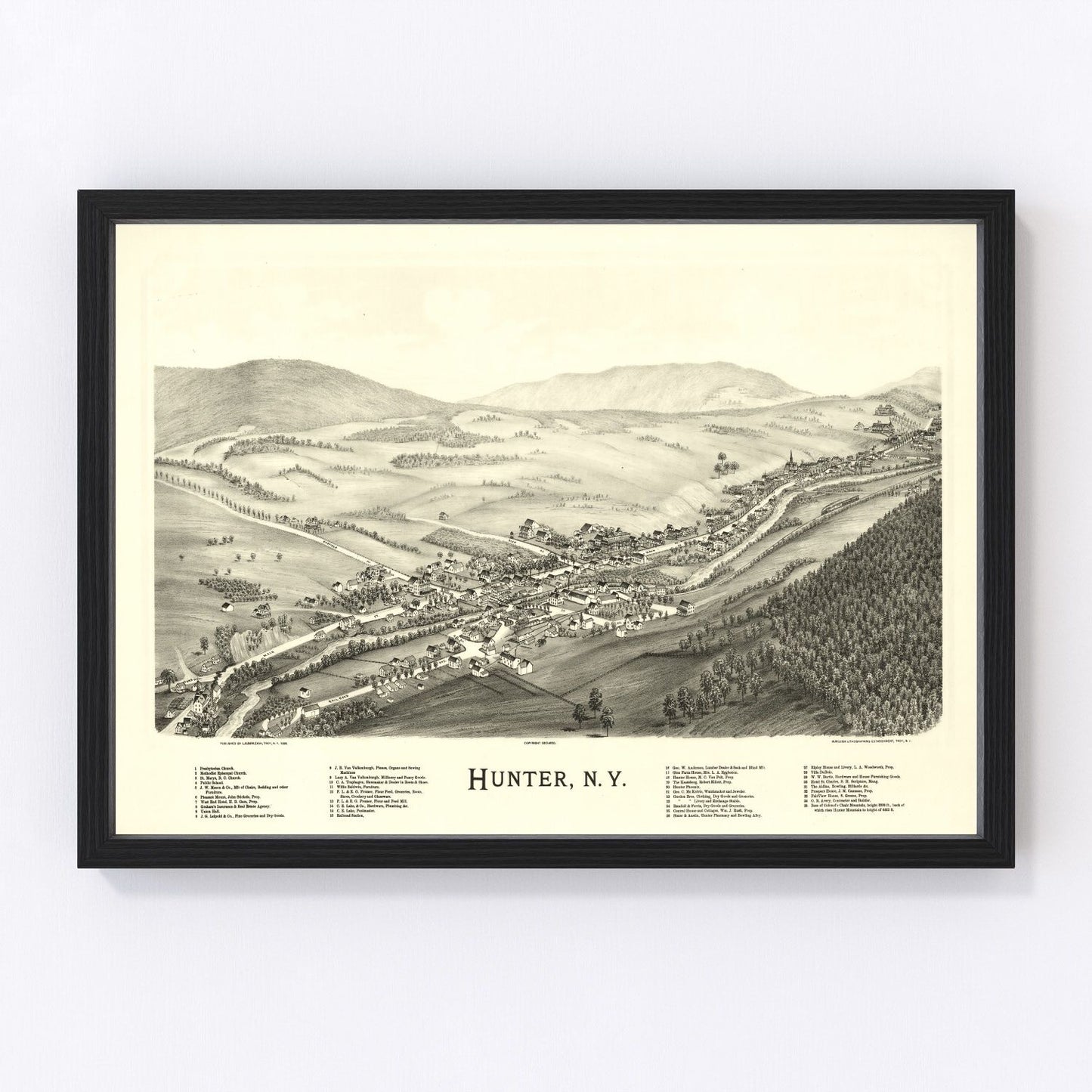 Vintage Map of Hunter, New York 1890