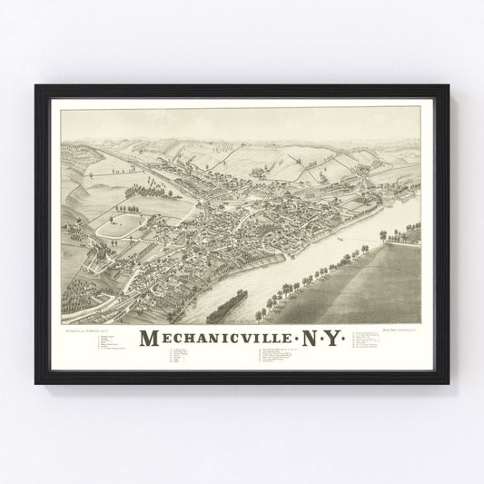 Vintage Map of Mechanicville, New York 1880