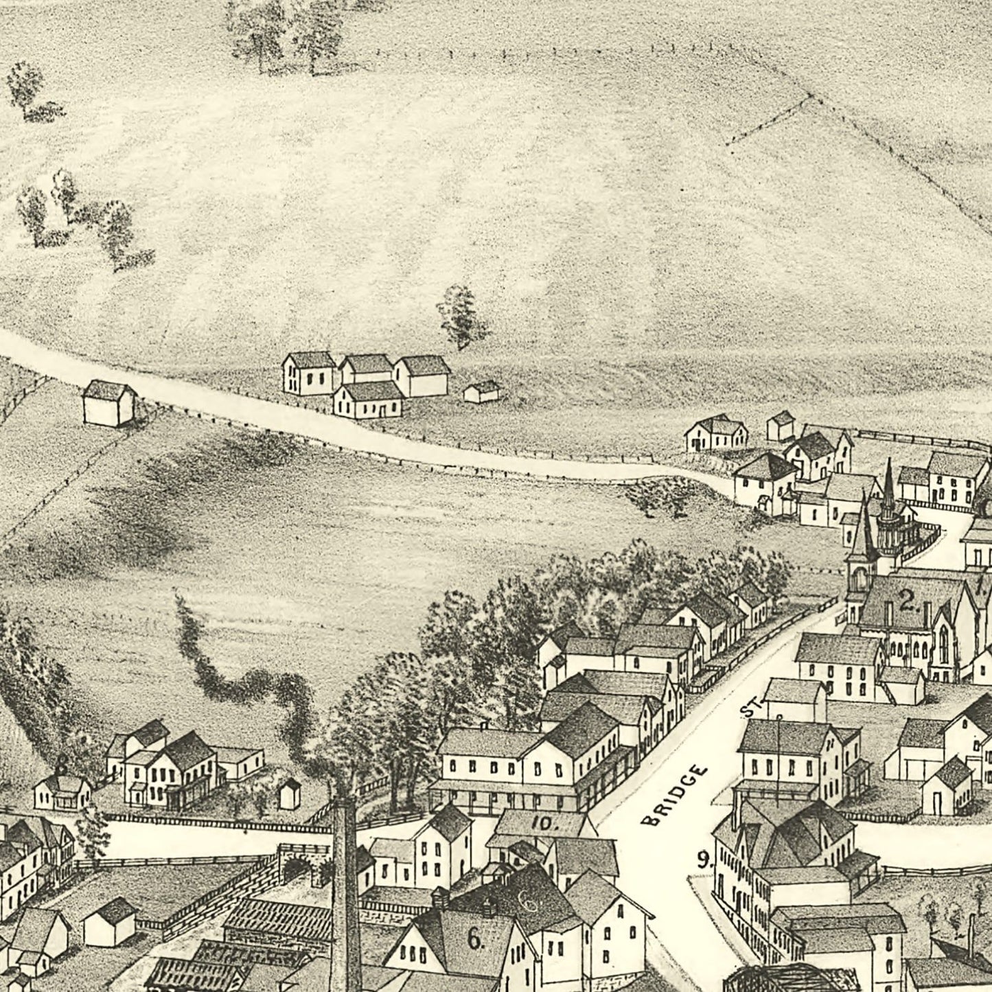 Vintage Map of Middleville, New York 1890
