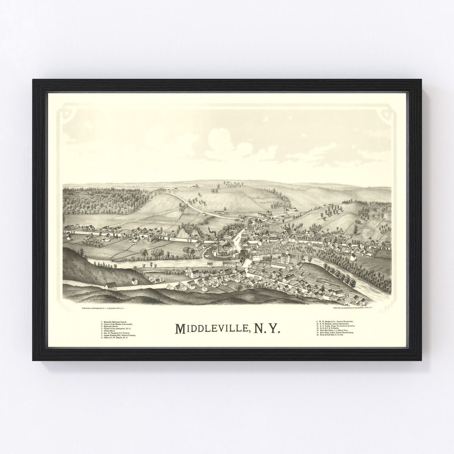 Vintage Map of Middleville, New York 1890