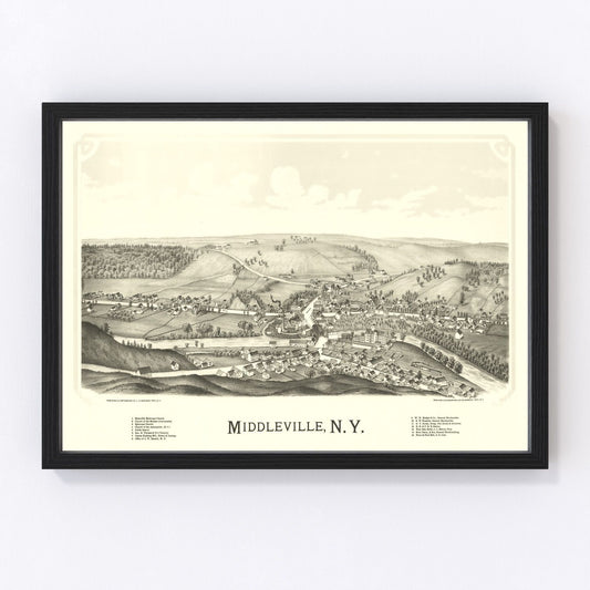 Vintage Map of Middleville, New York 1890