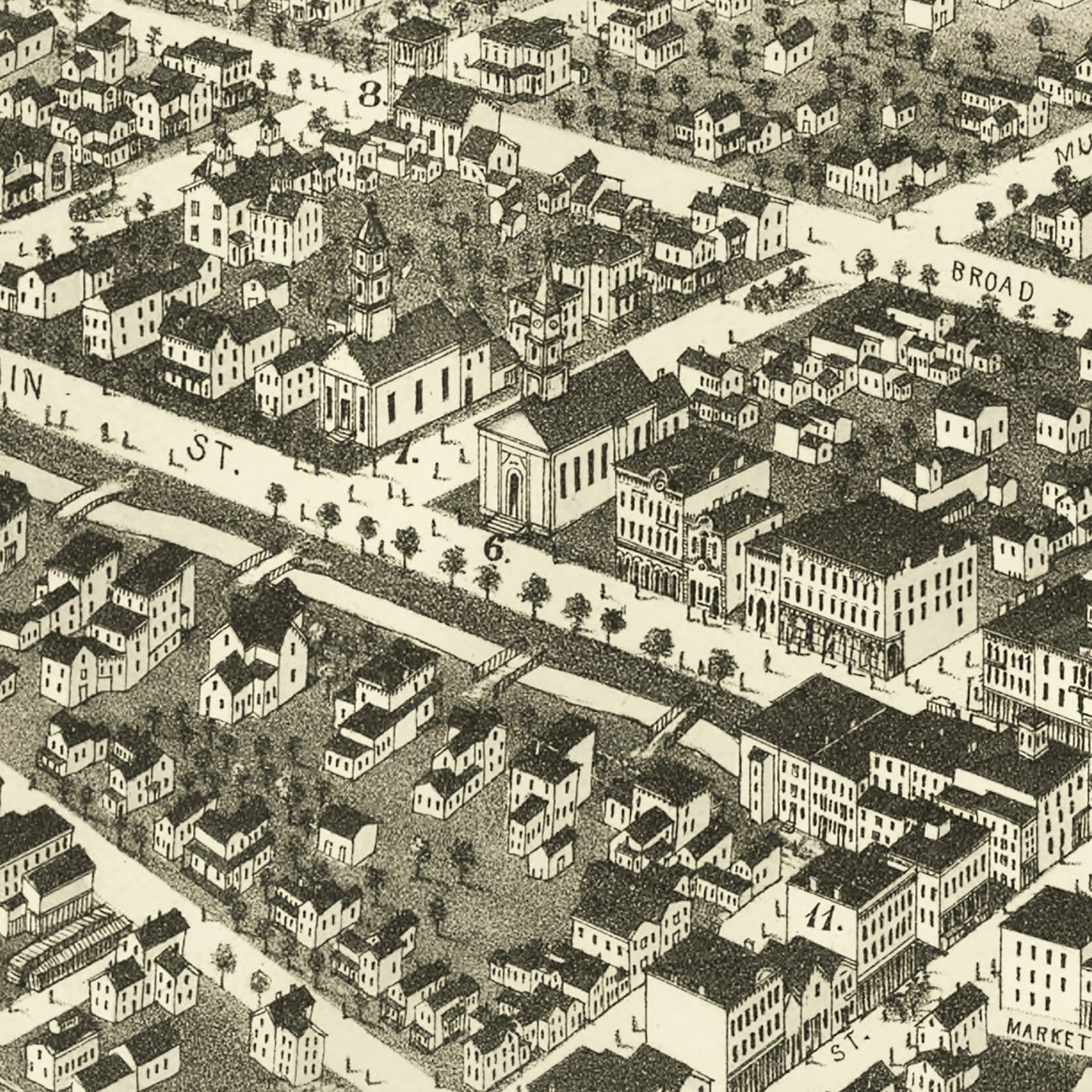 Vintage Map of Oneida, New York 1874