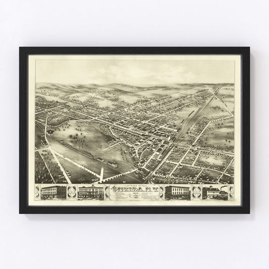 Vintage Map of Oneida, New York 1874