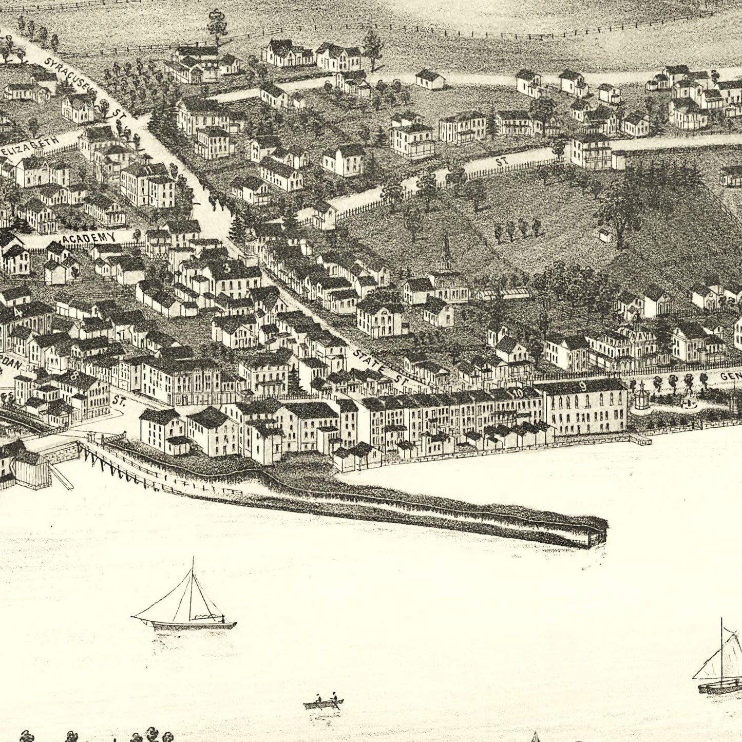 Vintage Map of Skaneateles, New York 1884