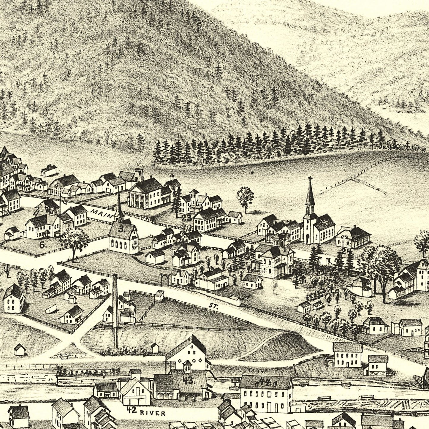 Vintage Map of Warrensburgh, New York 1891