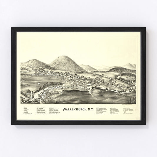 Vintage Map of Warrensburgh, New York 1891