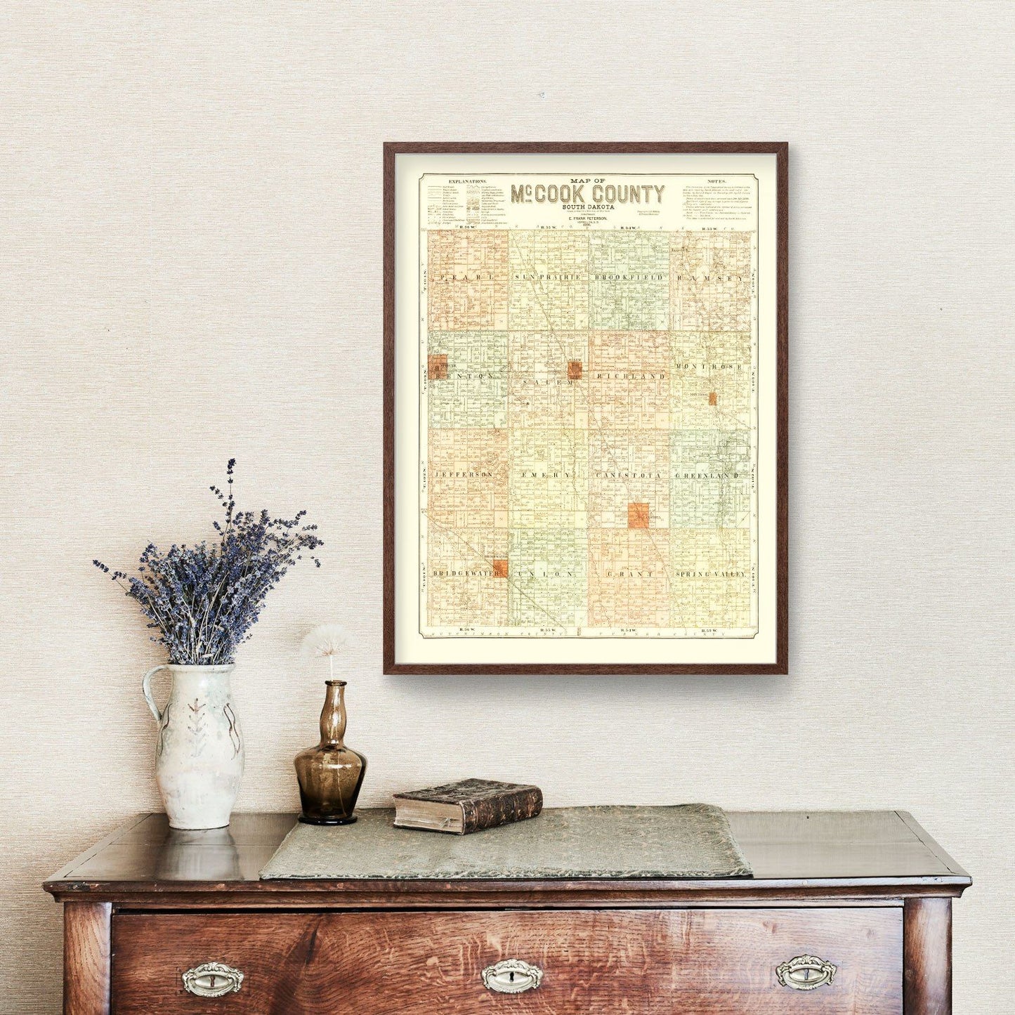Vintage Map of McCook County, South Dakota 1900