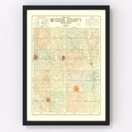 Vintage Map of McCook County, South Dakota 1900