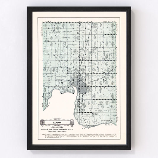 Vintage Map of Canton Township, Lincoln County, South Dakota 1929