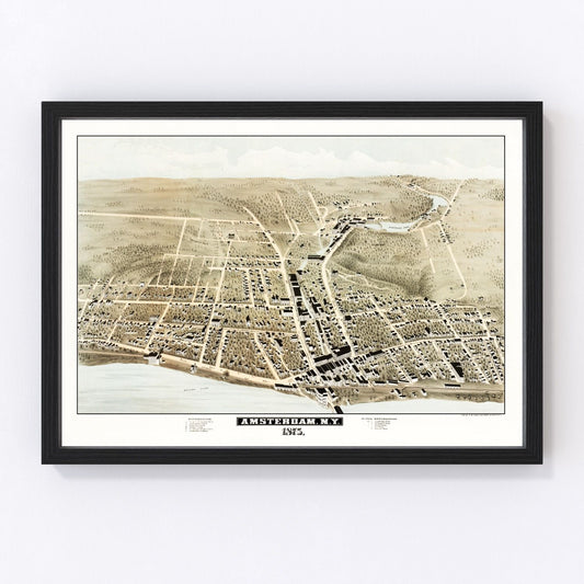 Vintage Map of Amsterdam, New York 1875