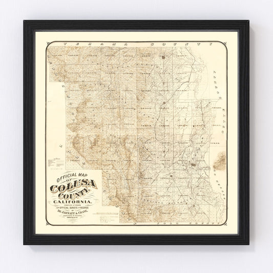 Vintage Map of Colusa County, California 1885