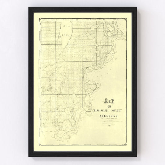 Vintage Map of Mississippi County, Arkansas 1898