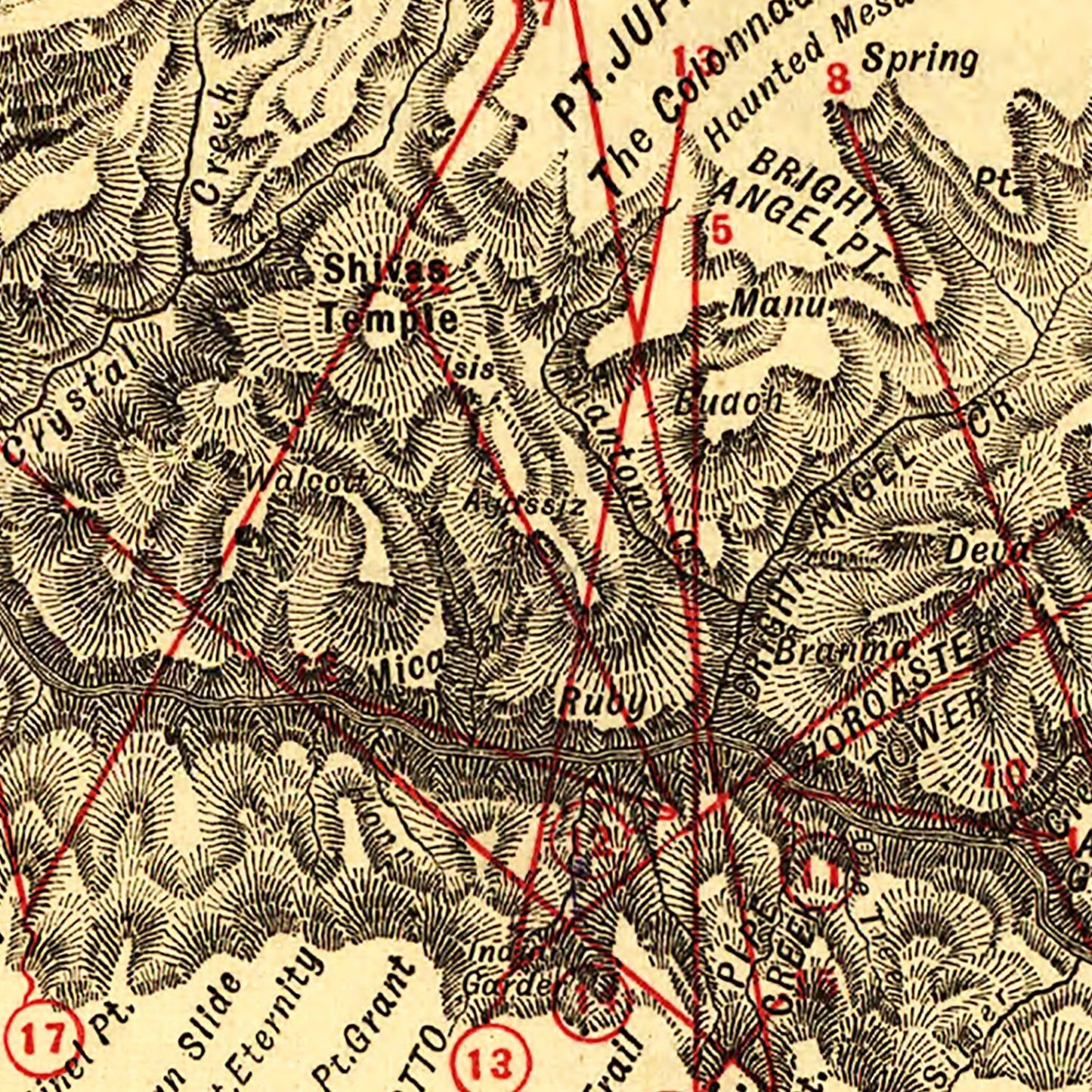 Vintage Map of the Grand Canyon 1904