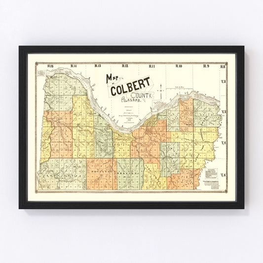 Vintage Map of Colbert County, Alabama 1896