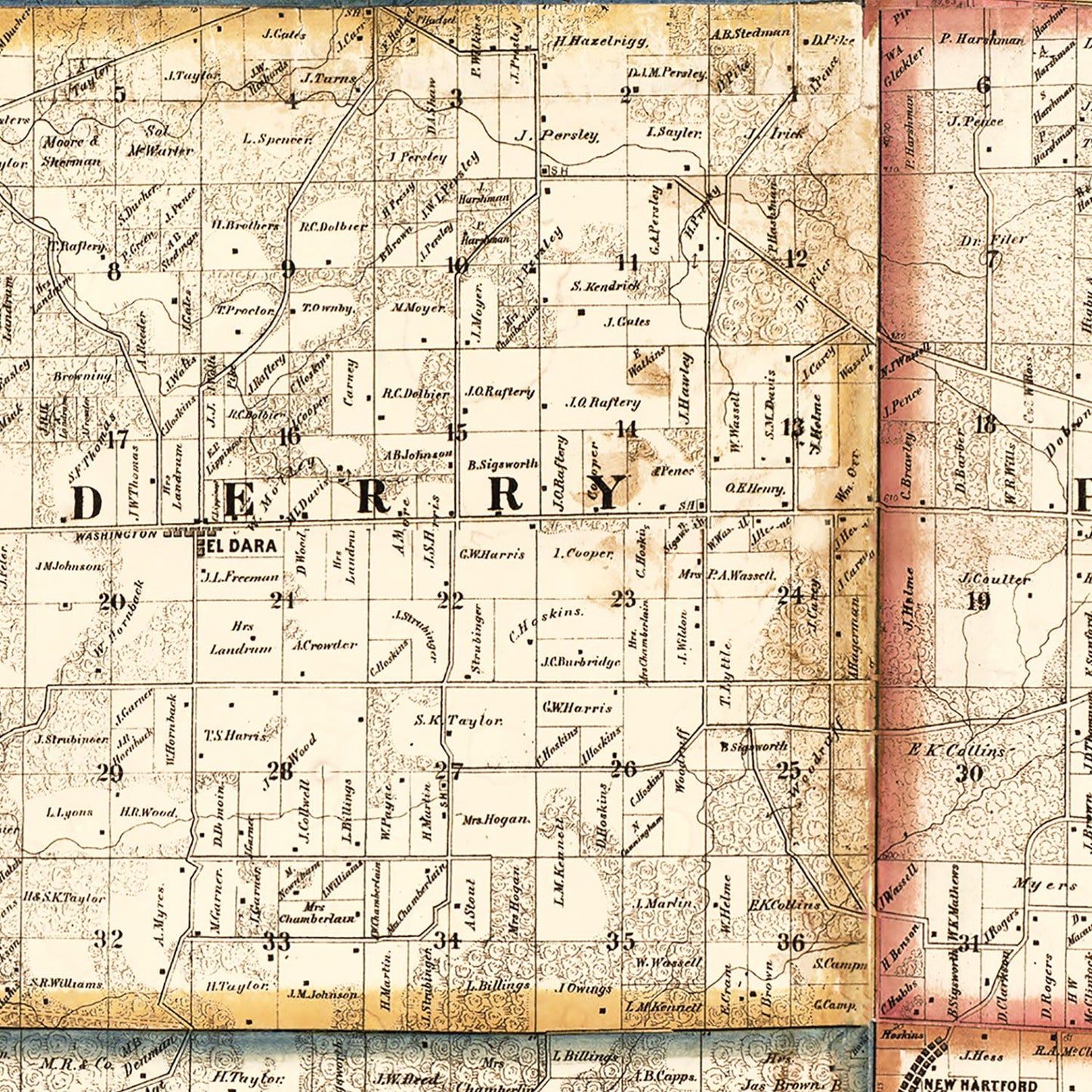 Vintage Map of Pike County, Illinois 1860