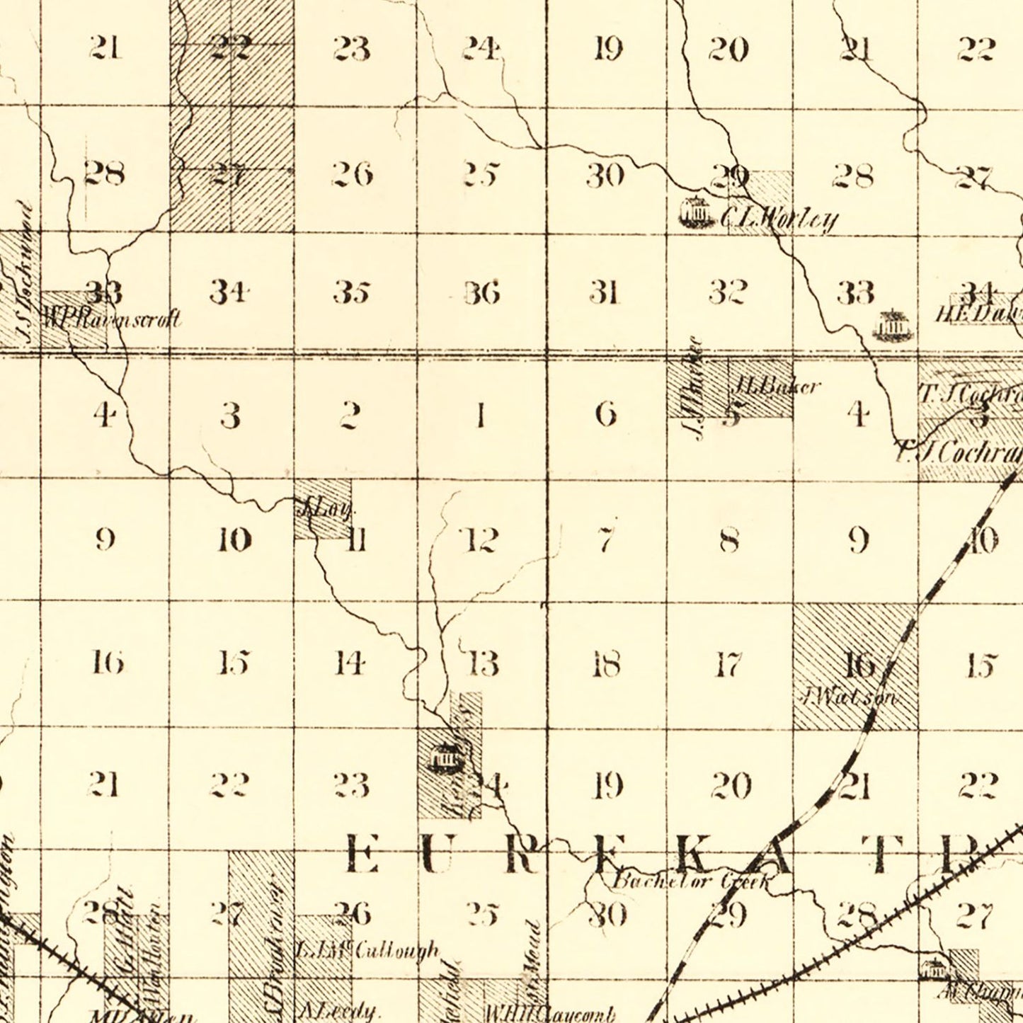 Vintage Map of Greenwood County, Kansas 1877