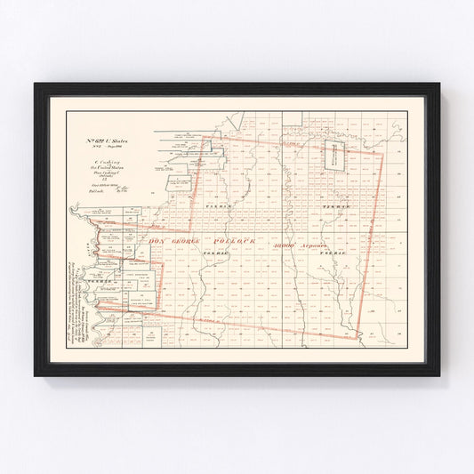 Vintage Map of Livingston Parish, Louisiana 1870