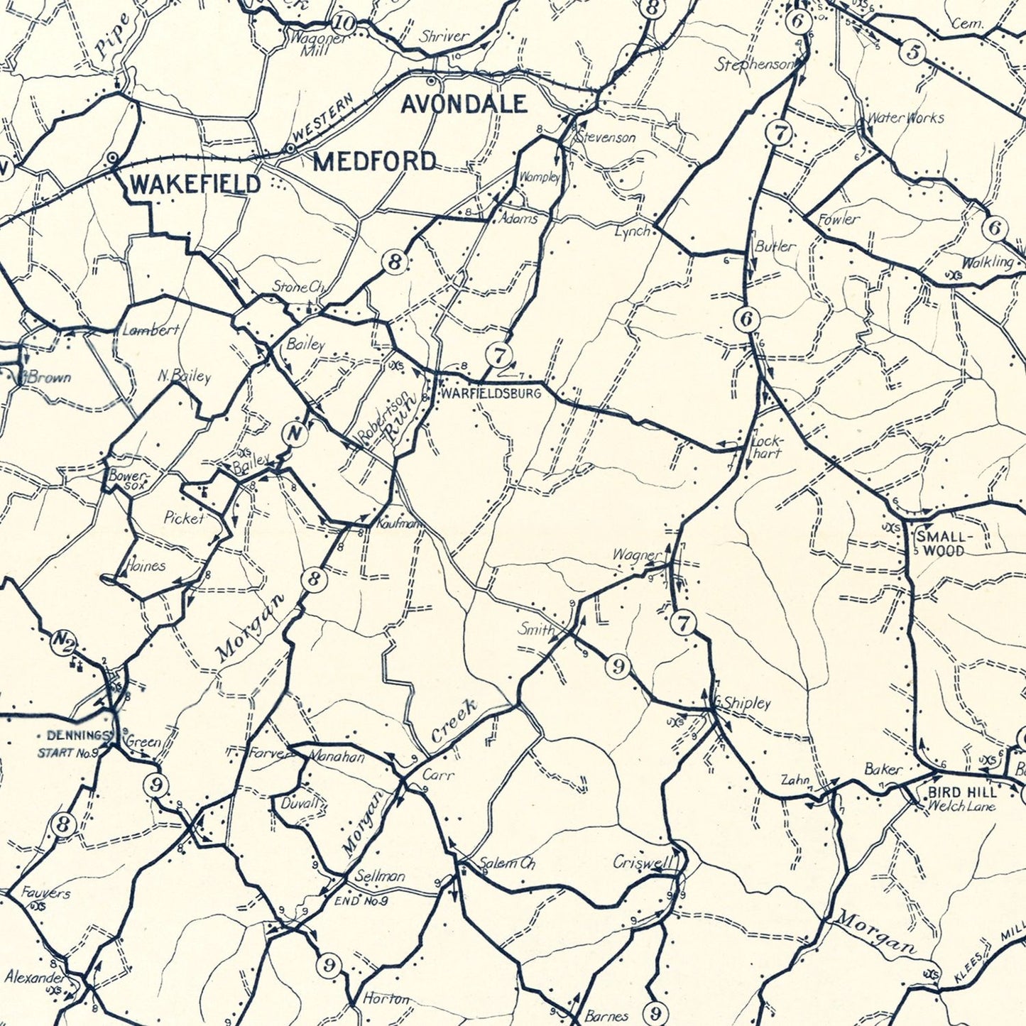 Vintage Map of Carroll County, Maryland 1911