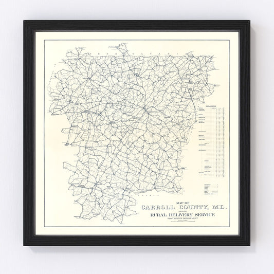 Vintage Map of Carroll County, Maryland 1911