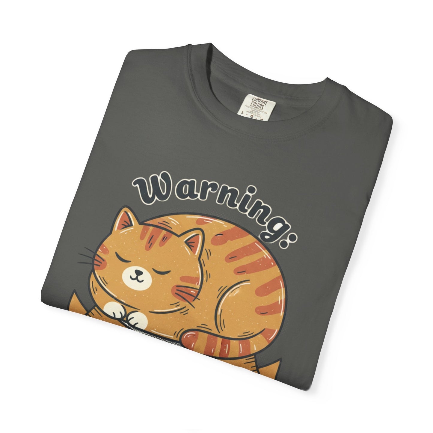 Warning may nap at anytime T-shirt | Sleeping Orange Cat