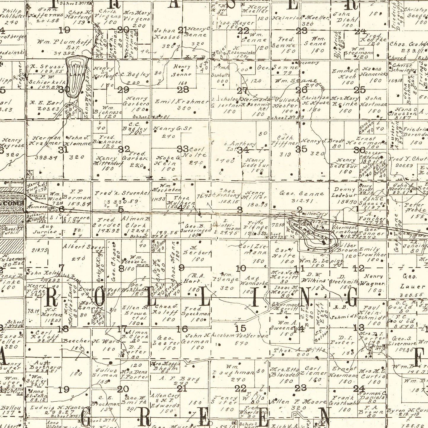 Vintage Map of Martin County, Minnesota 1901