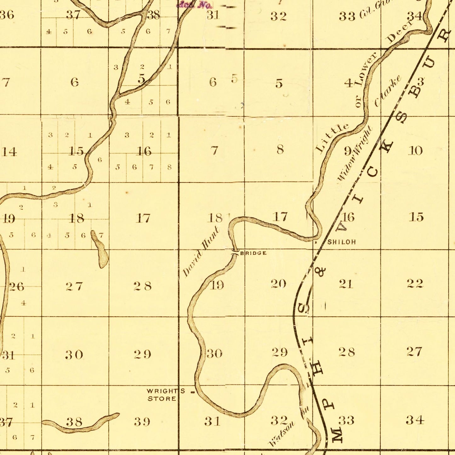 Vintage Map of Issaquena County, Mississippi 1873