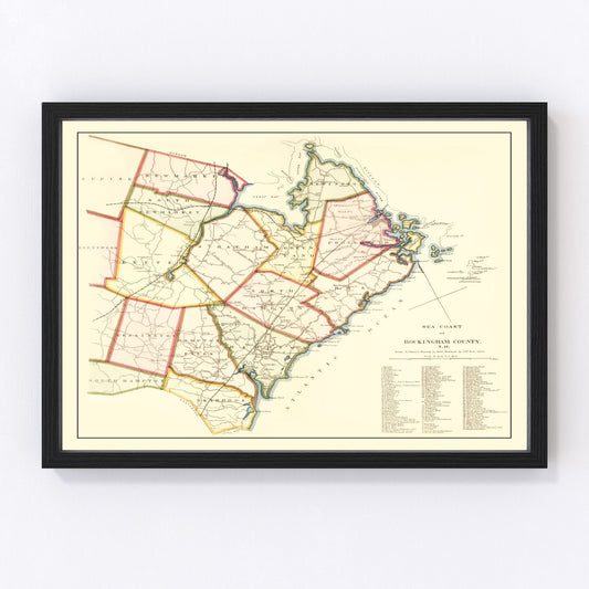Vintage Map of Rockingham County, New Hampshire 1876