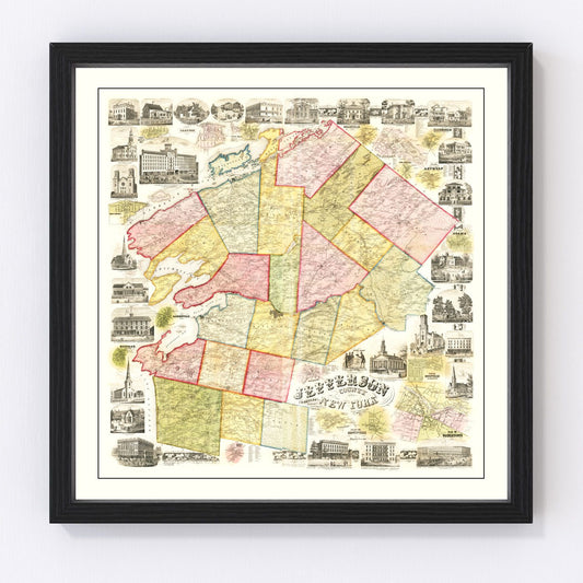 Vintage Map of Herkimer County, New York 1859