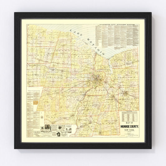 Vintage Map of Monroe County, New York 1887