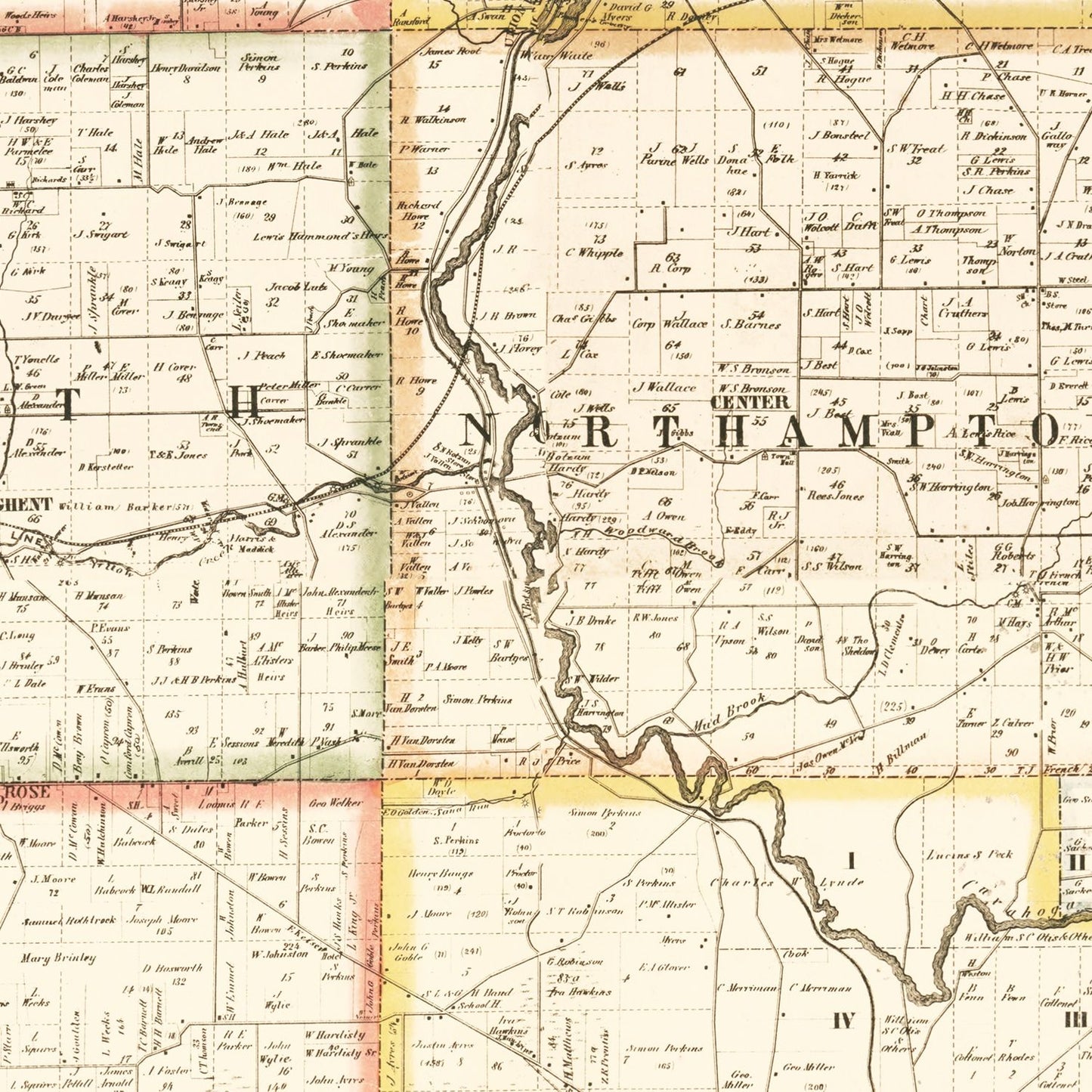 Vintage Map of Summit County, Ohio 1856