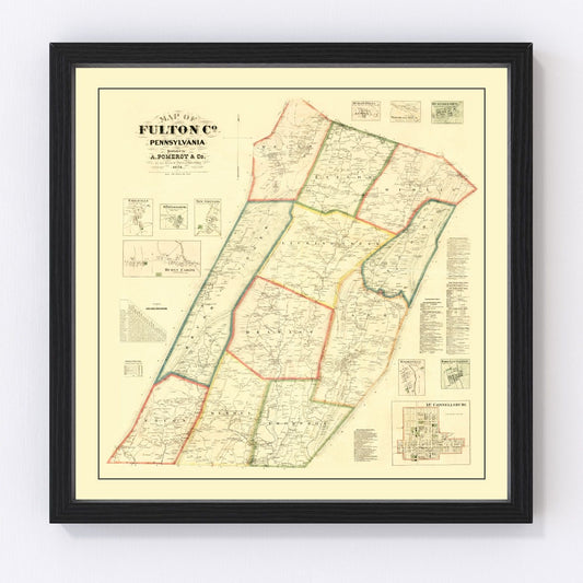 Vintage Map of Fulton County, Pennsylvania 1873