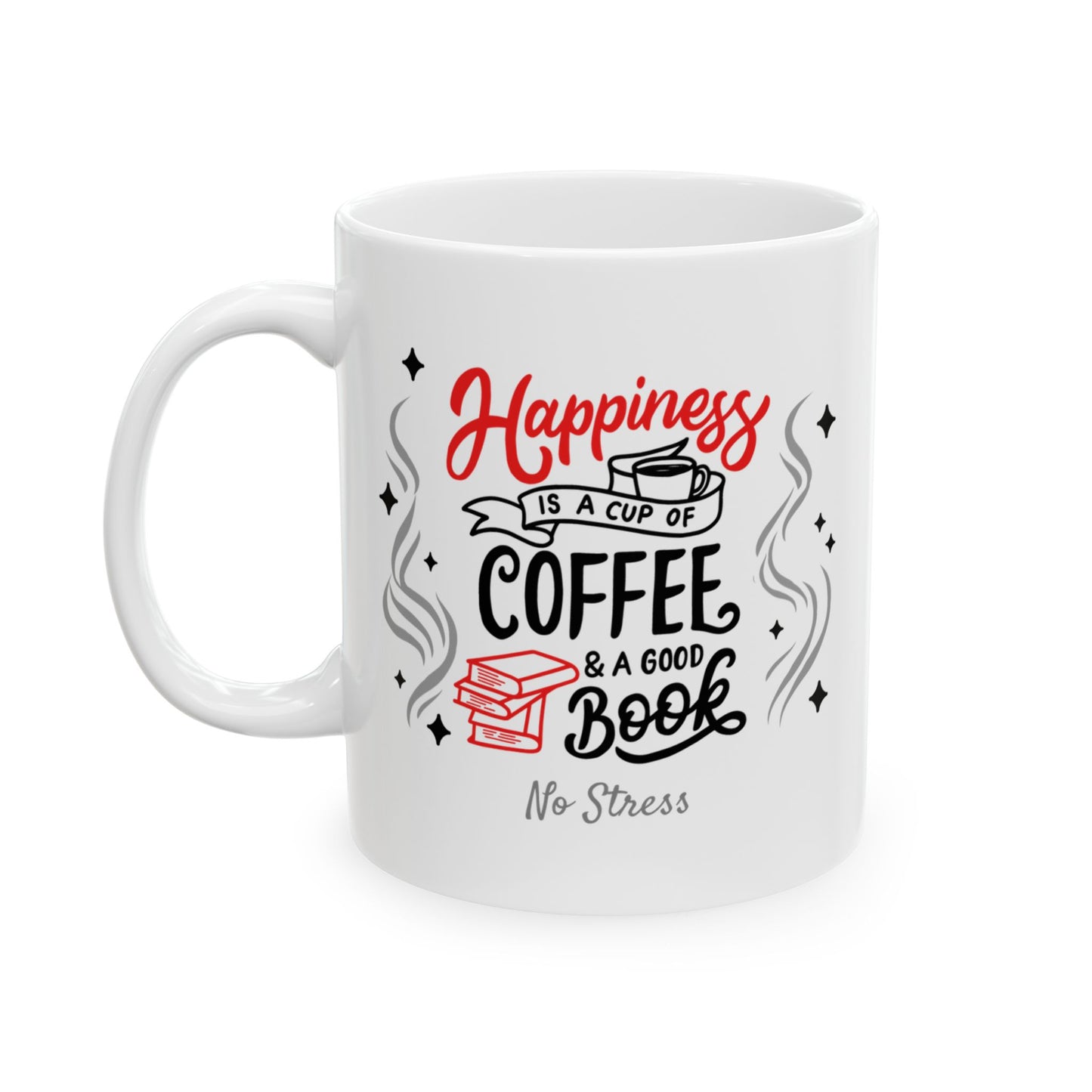 Ceramic Mug — "Happiness" Cute Confetti Coffee Mug (11oz/15oz)