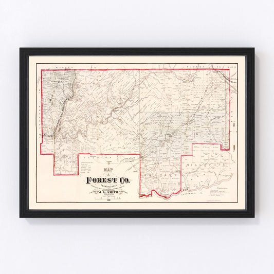 Vintage Map of Forest County, Pennsylvania 1881