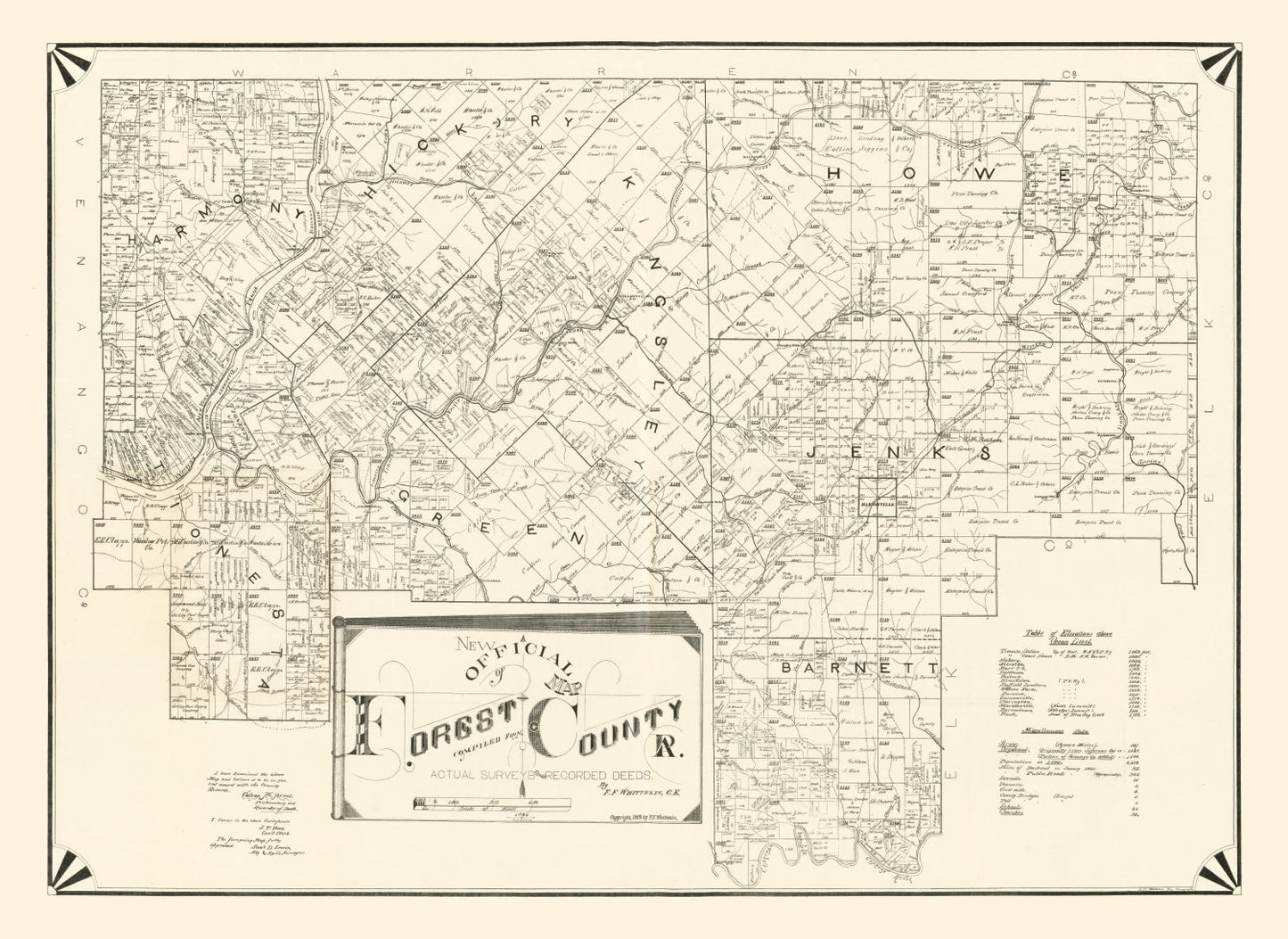 Vintage Map of Forest County, Pennsylvania 1895