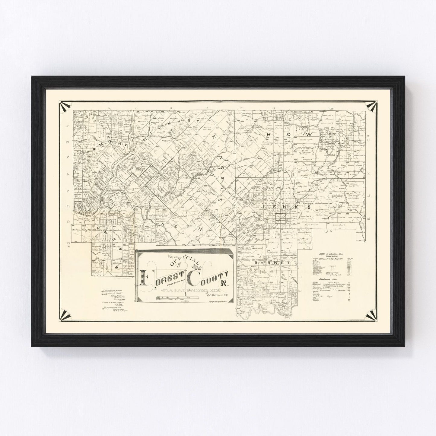 Vintage Map of Forest County, Pennsylvania 1895