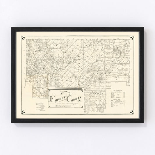 Vintage Map of Forest County, Pennsylvania 1895
