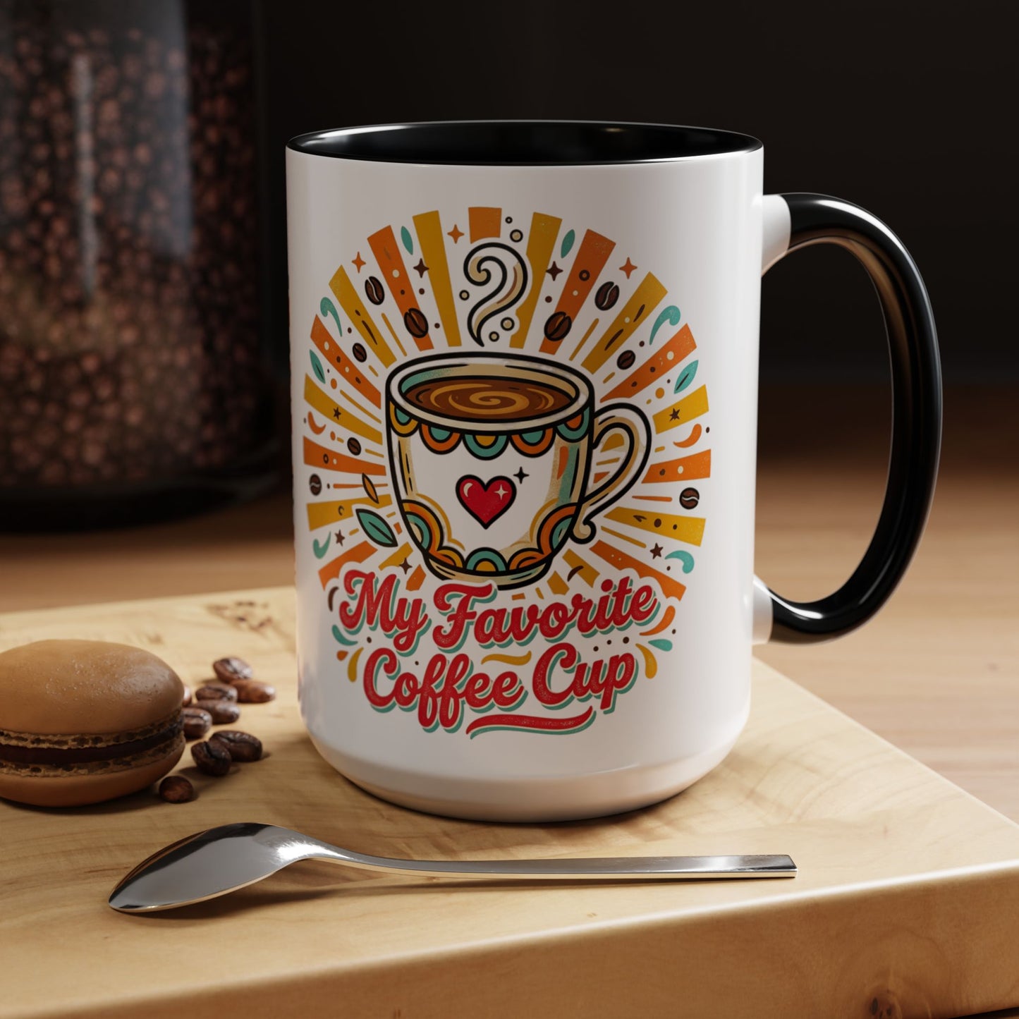 My Favorite Coffee Cup Accent Mug — Colorful Ceramic Coffee Mug (11/15oz)