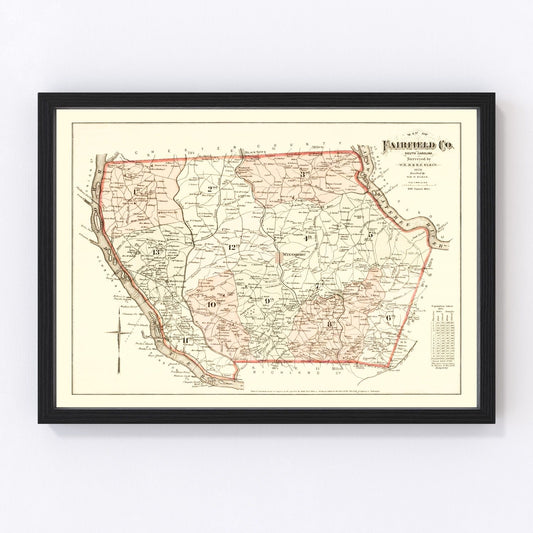 Vintage Map of Fairfield County, South Carolina 1876