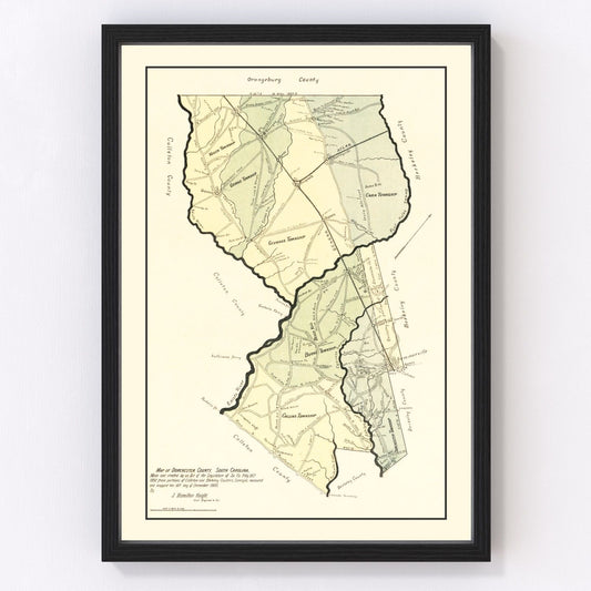 Vintage Map of Dorchester County, South Carolina 1900